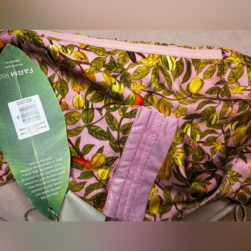 NWT Farm Rio Starfruit Satin Cropped/Bandeau Top Boho Summer | Size XL - Picture 8 of 11